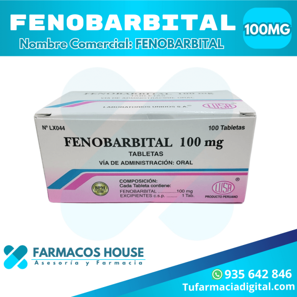 Envase de Fenobarbital junto a una imagen que transmita seguridad y control.