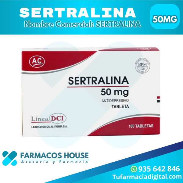 Imagen de la SERTRALINA 50 MG X 40 COMPRIMIDOS RECUBIERTOS: Solución para el bienestar emocional en Lima, Perú.
