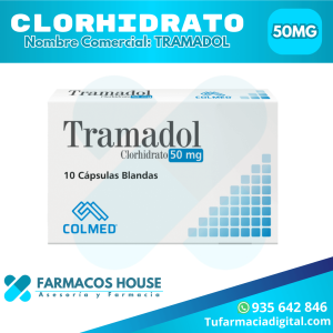 Envase de Tramadol junto a una imagen que represente alivio y bienestar.