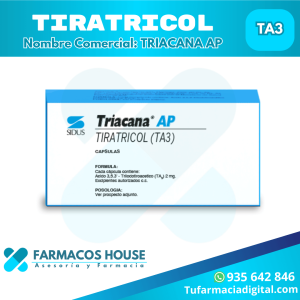 Frasco de Triacana junto a una imagen conceptual que represente la aceleración del metabolismo.