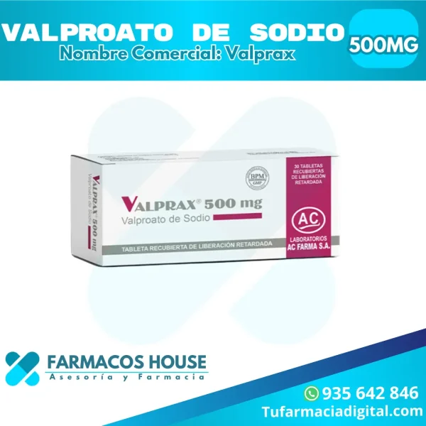 Valproato de Sodio 500 mg x 30 Unidades